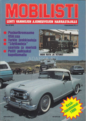 Mobilisti №2/1986 Финский журнал о ретроавтомобилях