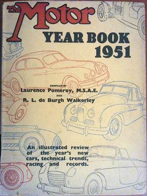 The Motor yearbook 1951 Британский ежегодник автомобилизма журнала "The motor"