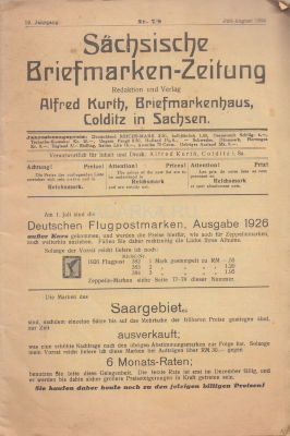 Sachsische Briefmarken-Zeitung бюллетень
